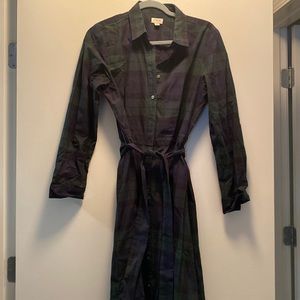 J.Crew womens blackwatch plaid shirt dress, 10